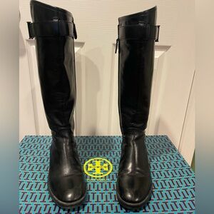 Tori Burch Black Leather Grace Riding Boots